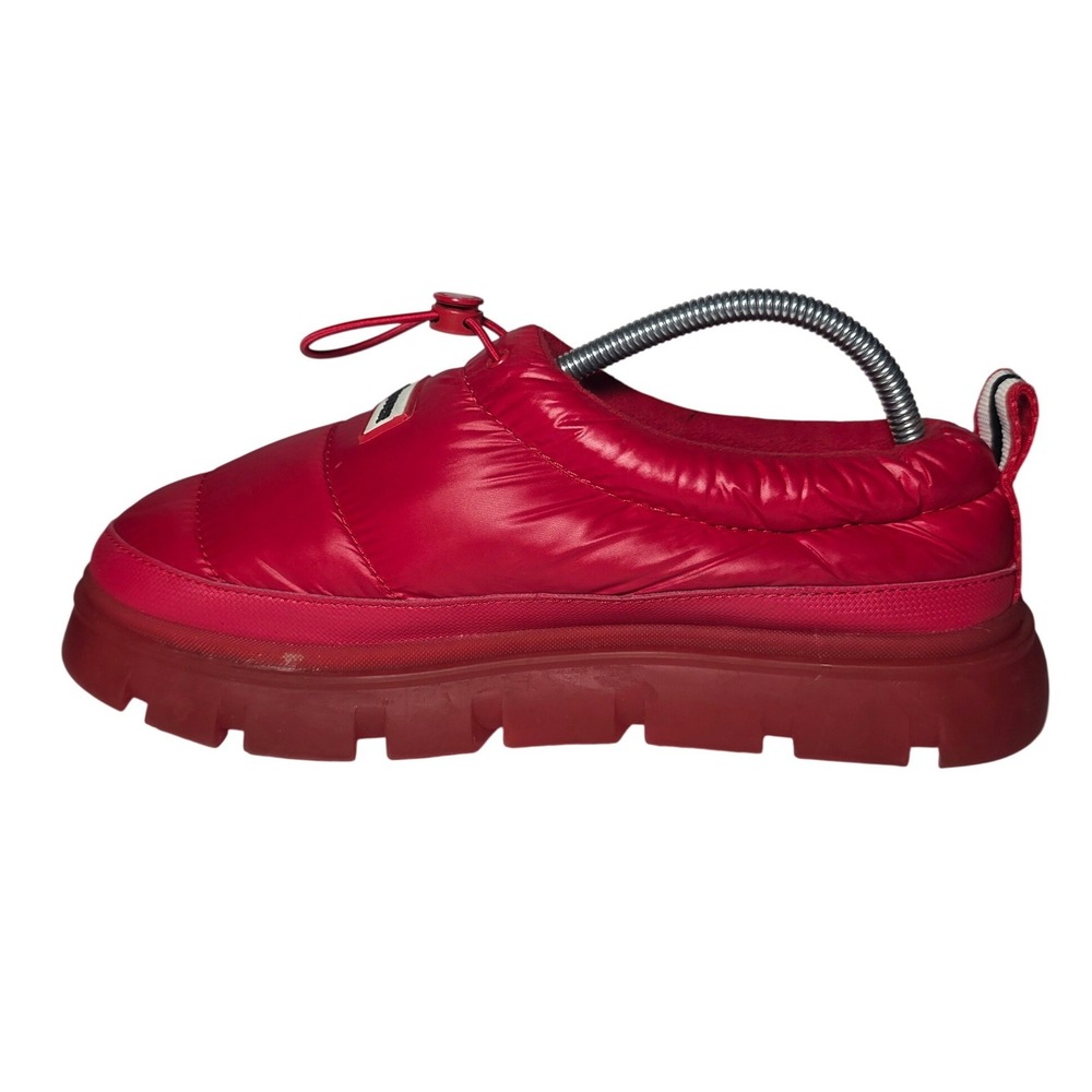 Hunter Intrepid Puffer Low Top Shoes Red Quilted Platform Slip On Sneakers Sz 10 - Picture 4 of 10